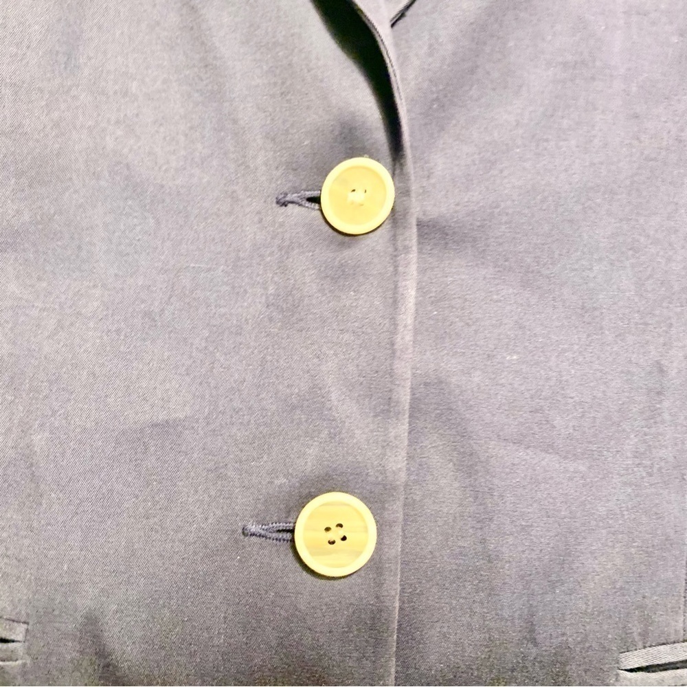 Vintage Banana Republic Blazer Size 12 Navy Blue Shoulder Pads Button-Up Cotton - Picture 4 of 16